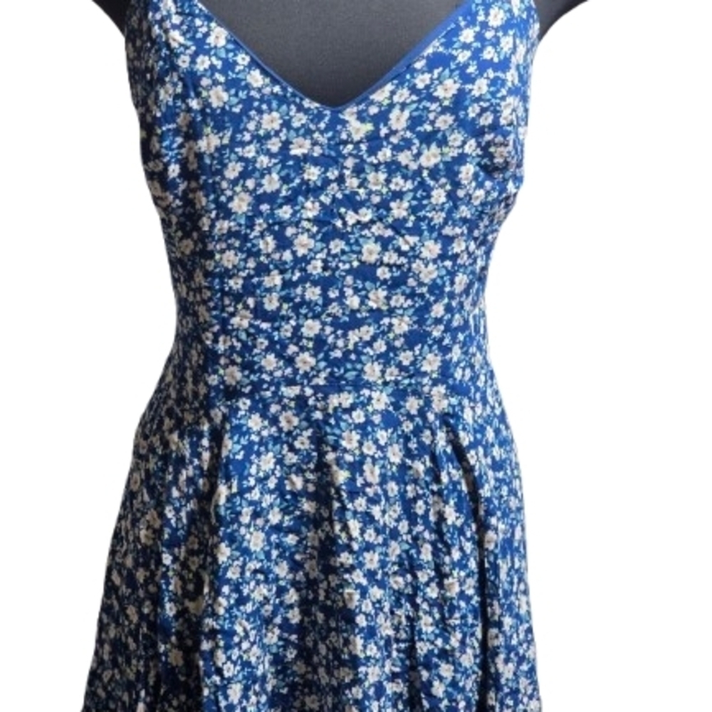 🌸 Xhilaration Blue Floral Sundress XXL | Smocked Back Tie | Summer Dress 🌸 image 2